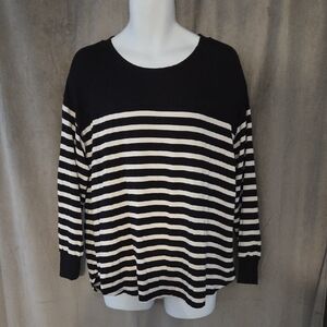 1X Workshop Republic Clothing Black and White Striped Sweatshirt
